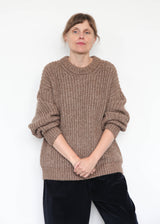 Alpaca Rib Sweater - Brown