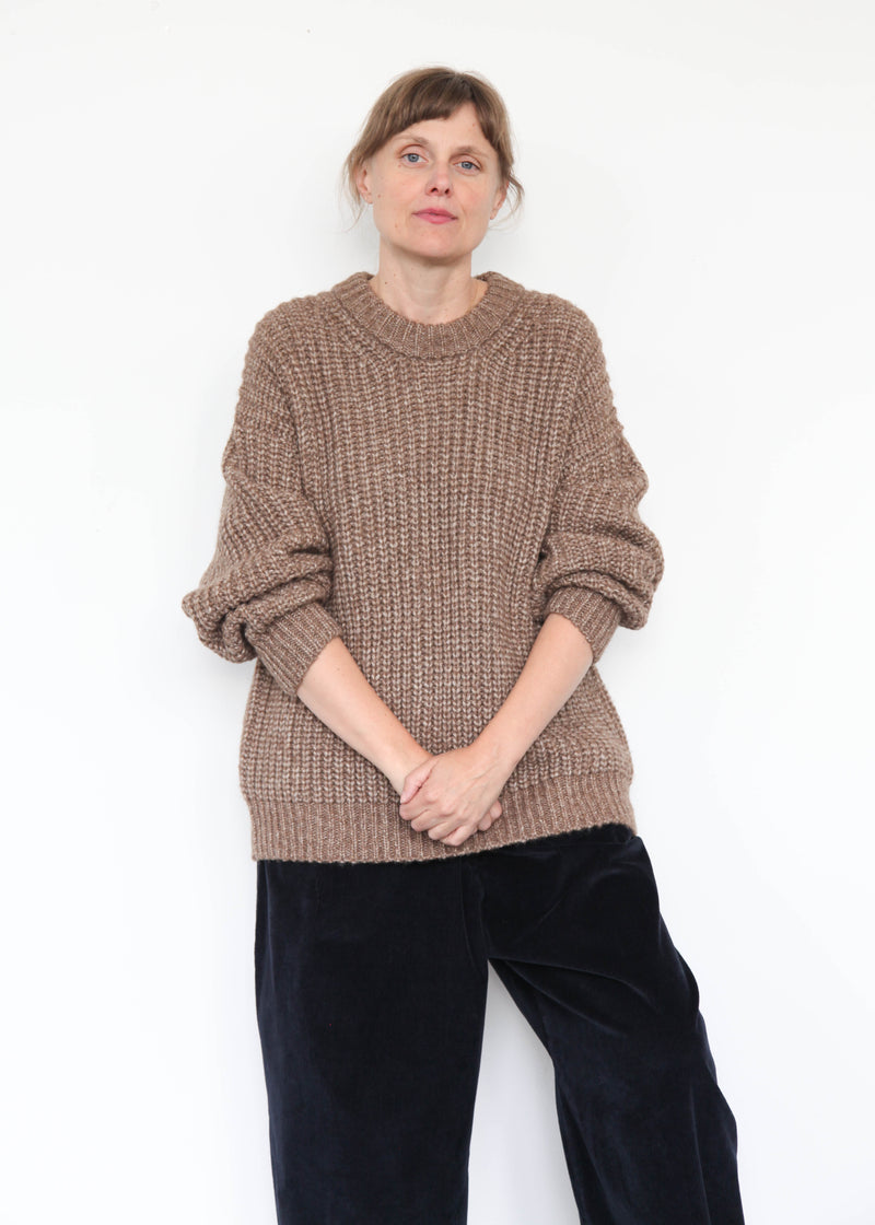 Alpaca Rib Sweater - Brown