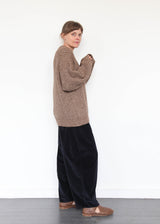 Alpaca Rib Sweater - Brown