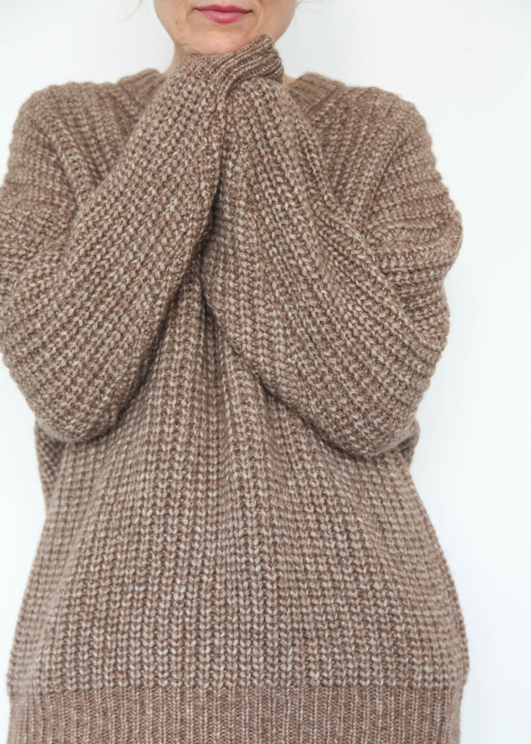 Alpaca Rib Sweater - Brown