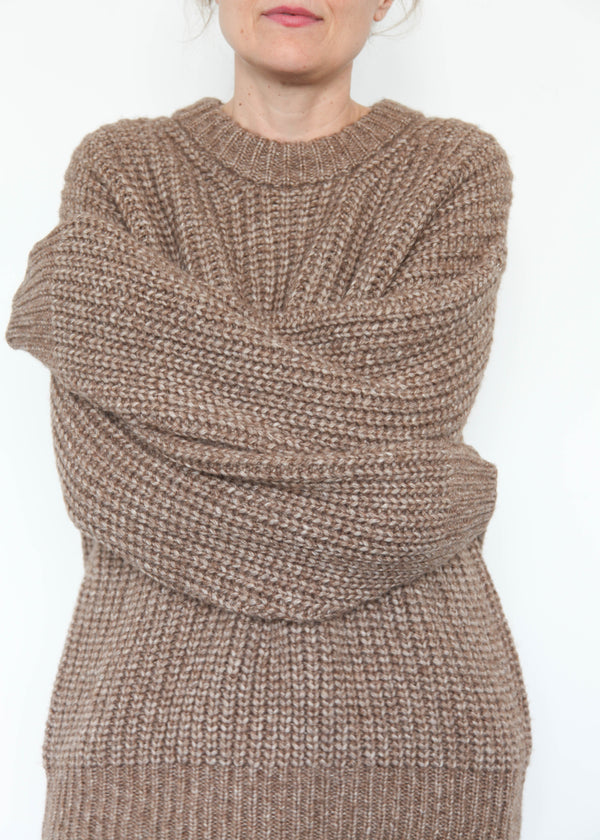 Alpaca Rib Sweater - Brown