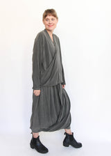 Double Layered Drapy Skirt - Slate