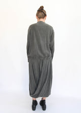 Double Layered Drapy Skirt - Slate