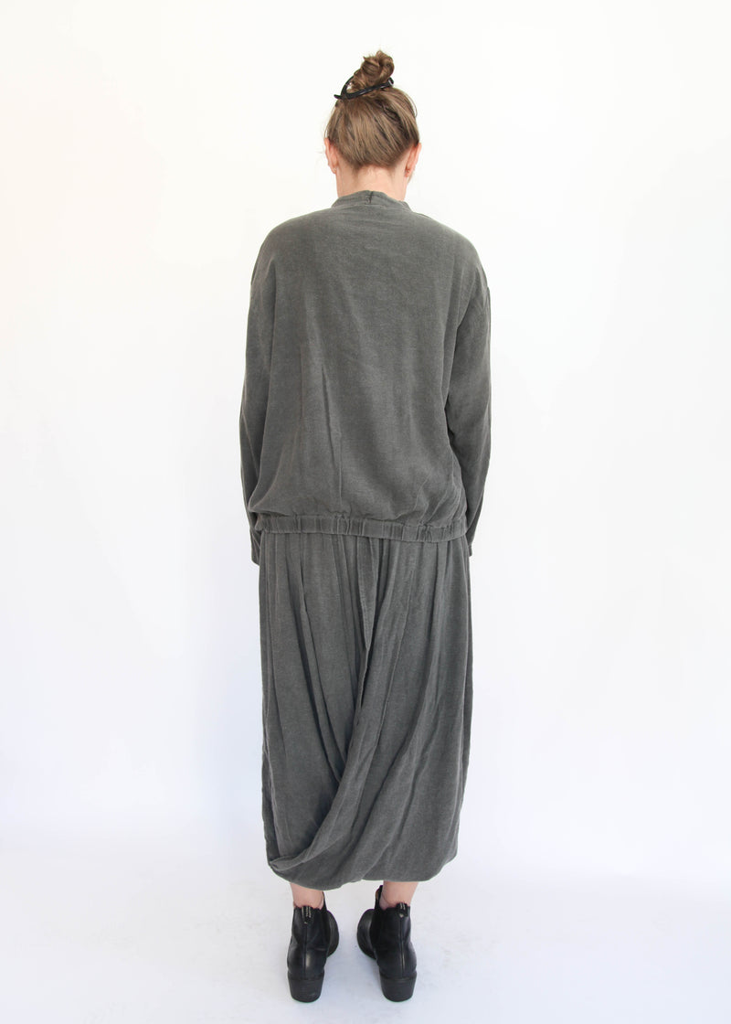 Double Layered Drapy Skirt - Slate