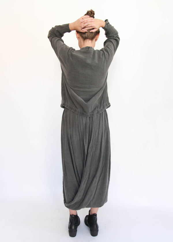 Double Layered Drapy Skirt - Slate