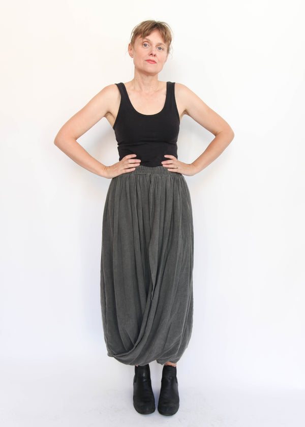 Double Layered Drapy Skirt - Slate