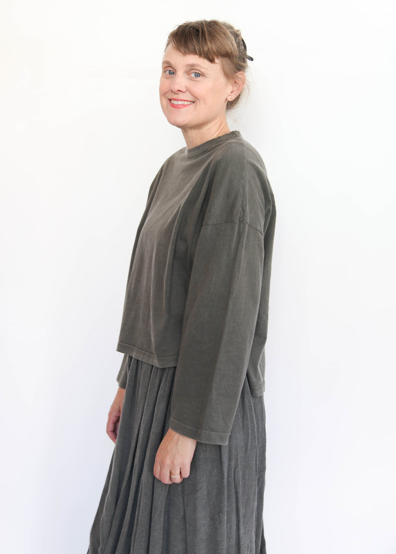 Wide Long Sleeve Tee - Slate