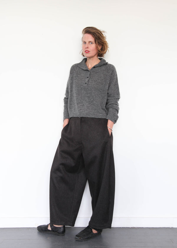 Wool Curved Pants - Java