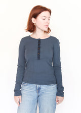 Pointelle Henley - Deep Teal
