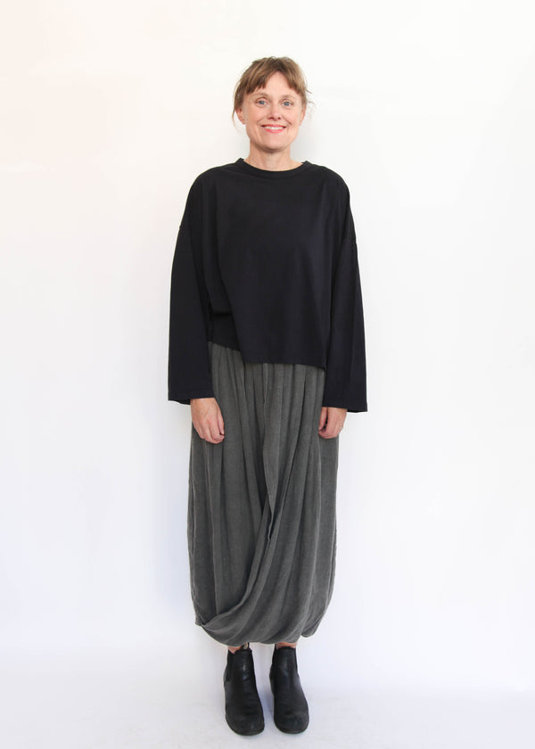 Wide Long Sleeve Tee - Black