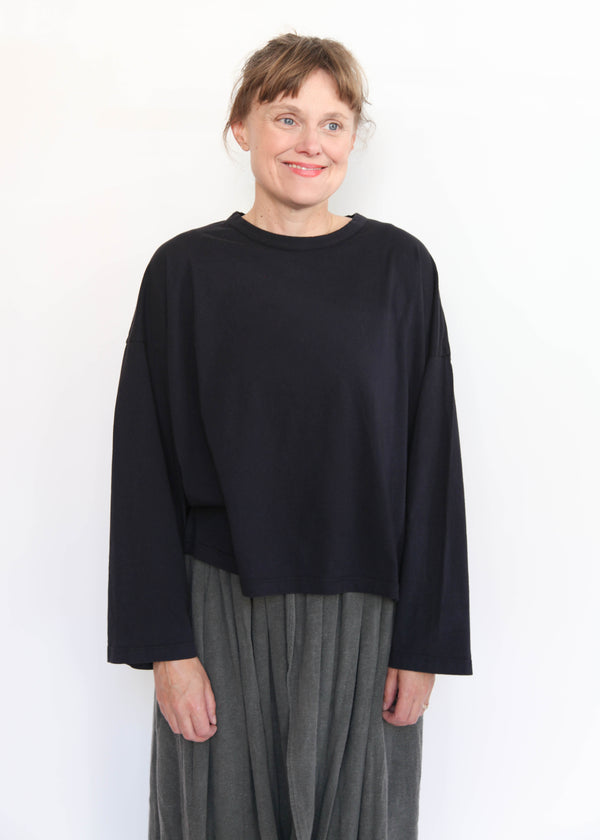 Wide Long Sleeve Tee - Black