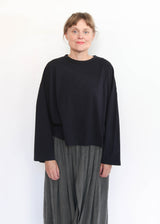 Wide Long Sleeve Tee - Black