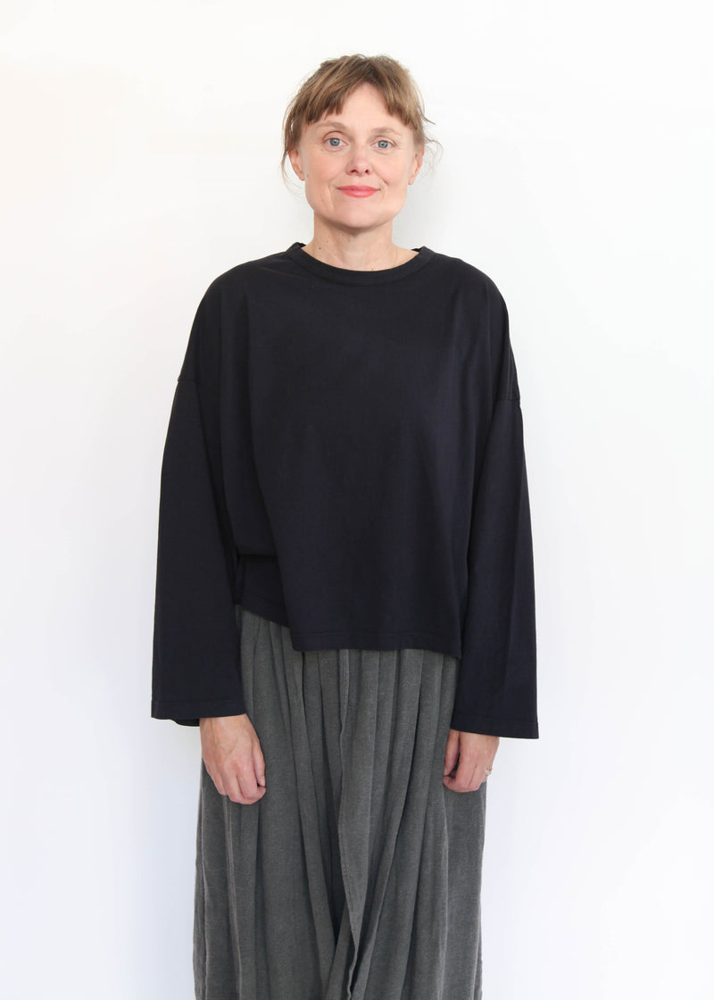 Wide Long Sleeve Tee - Black