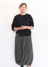 Wide Long Sleeve Tee - Black
