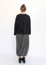 Wide Long Sleeve Tee - Black