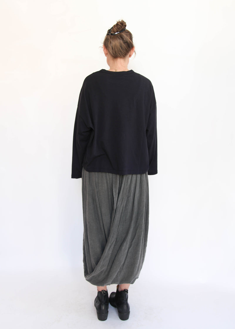Wide Long Sleeve Tee - Black