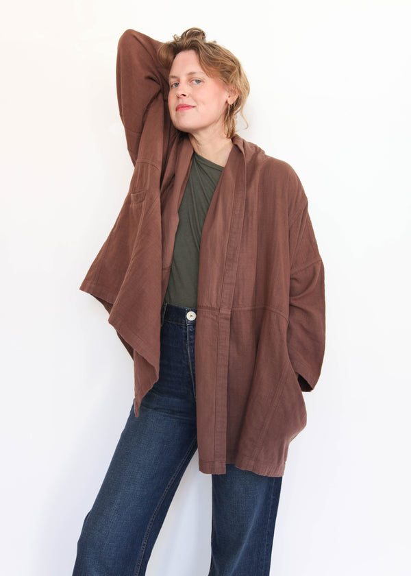 Haori Coat - Chocolate Brown