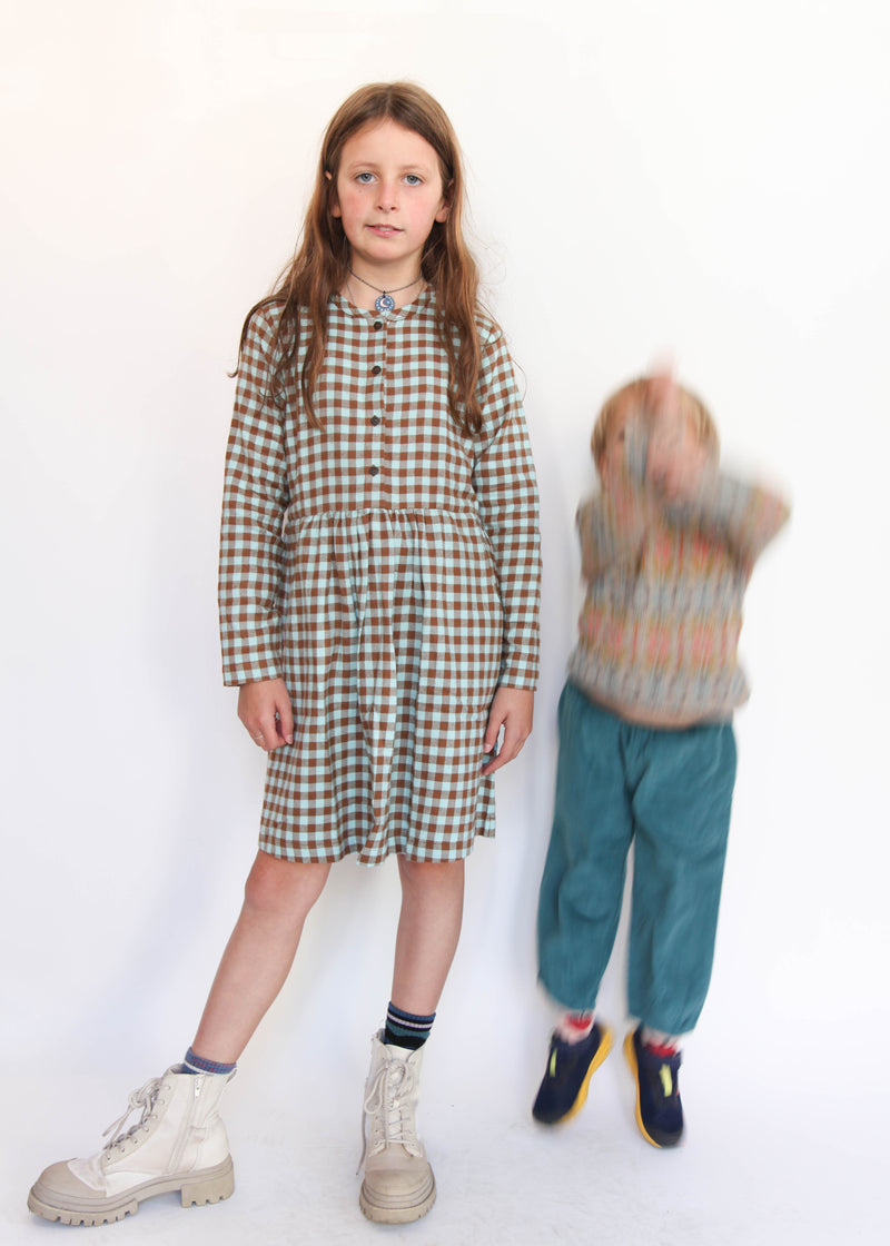Brushed Dress 4311 - Coffee Checks