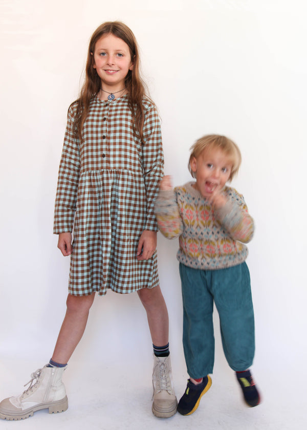 Brushed Dress 4311 - Coffee Checks