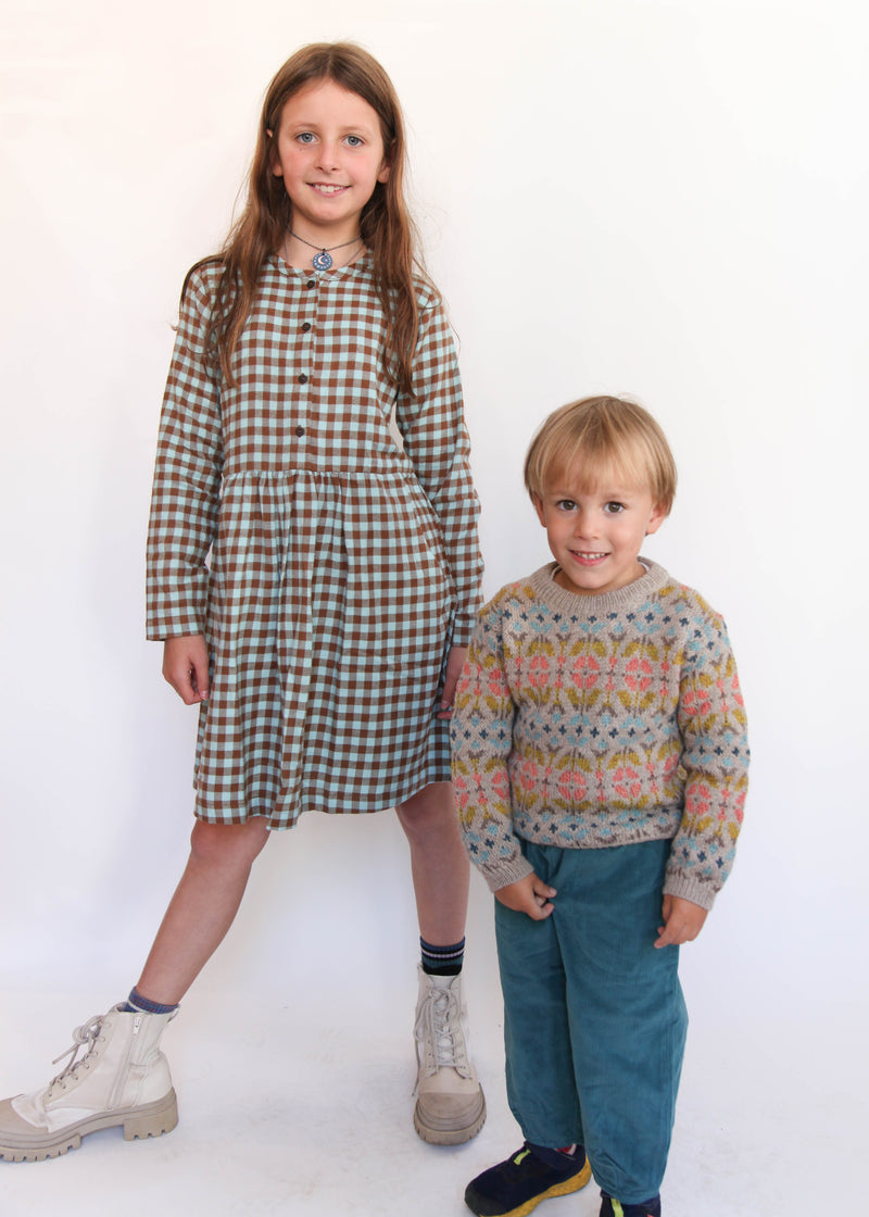 Brushed Dress 4311 - Coffee Checks