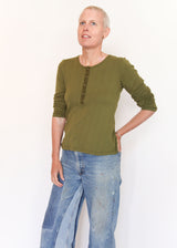 Pointelle Henley - Grass