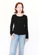 Pointelle Henley - Black