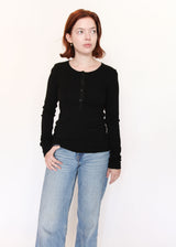 Pointelle Henley - Black