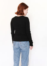 Pointelle Henley - Black
