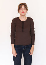 Pointelle Henley - Truffle