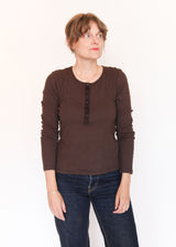 Pointelle Henley - Truffle