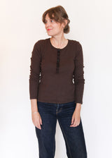 Pointelle Henley - Truffle
