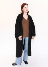 Double Face Long Coat - Black OS