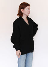 Double Face Cardigan - Black