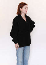 Double Face Cardigan - Black