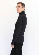 Double Mesh Turtleneck - Black