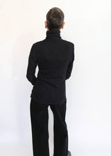Double Mesh Turtleneck - Black