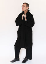 Double Face Long Coat - Black OS
