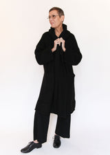 Double Face Long Coat - Black OS