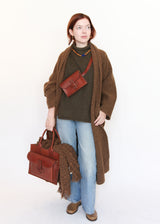Double Face Long Coat - Rust OS