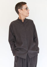 Mao Collar Shirt - Dk Plum