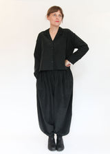 Cropped L/S Shirt - Black