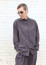 Mao Collar Shirt - Dk Plum