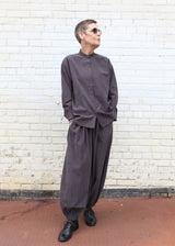 Mao Collar Shirt - Dk Plum