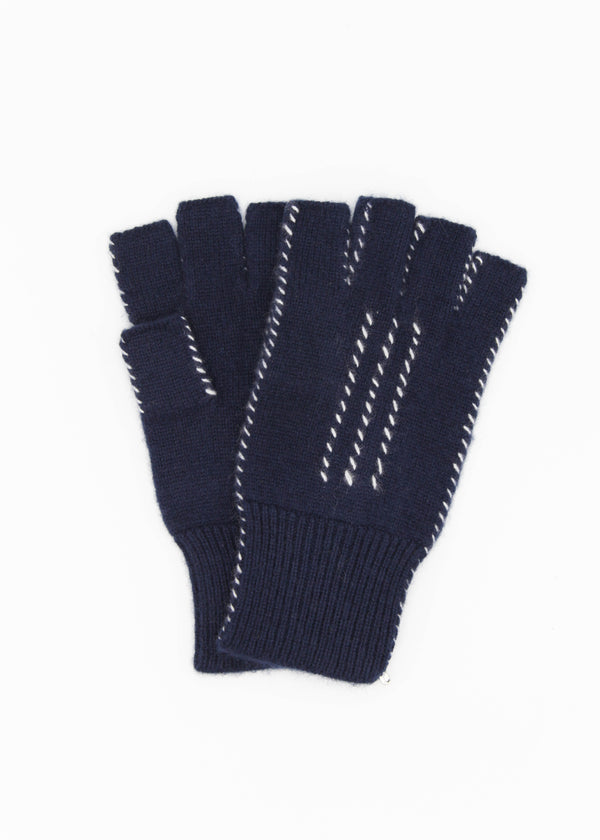 Cashmere Fingerless Stitch Gloves