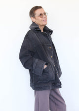 Stadium Jacket With Collar - Stil Black/Grey Blue