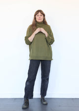 Whole Garment Turtleneck Pullover- Khaki