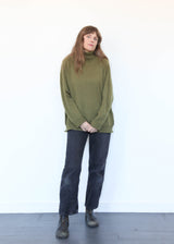 Whole Garment Turtleneck Pullover- Khaki