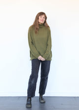 Whole Garment Turtleneck Pullover- Khaki