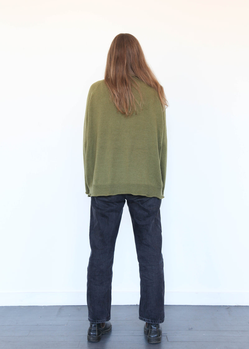 Whole Garment Turtleneck Pullover- Khaki