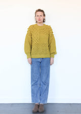 Hand Knit Pullover Yellow